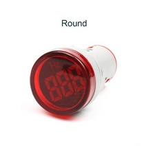 전압계 22mm 디지털 디스플레이 전기 헤르츠 미터 다채로운 LED 원형/평방 AC 60-500V 파란색 빨간색 녹색, 01 Round_04 Yellow