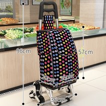 폴딩 카트 박스 휴대용 접이식 계단 쇼핑 카트 식료품 가정 수하물 트레일러 트롤리, 한개옵션1, 03 96x36cm