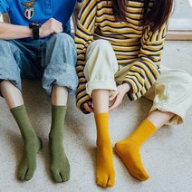 나막신 조리 양말 타비 중목 양말 래이어드 삭스