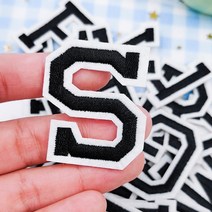 열접착식 이니셜 알파벳 자수패치 와펜 의류 소품리폼, 핑크 26개