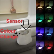 카라반 트레일러 캠핑카 RV 부품 스마트 rv 화장실 야간 조명 led 바디 모션 활성화 onoff seat sensor 램프 8 color wc toilet night for
