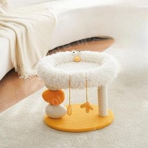 병아리 닭 스크래쳐 아기 고양이 방석 장난감, 옐로우