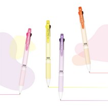 자바 체크 3볼 3색볼펜 0.5mm 초저점도 형광보라, 2개