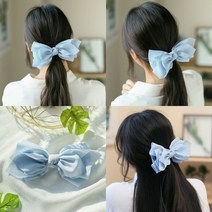 TWKL 볼륨 리본매듭 자동 헤어핀블루