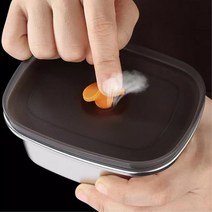 인덕션 사용가능 스텐 찬통 스텐밀폐용기 냉장고보관용기 밑반찬 김치, 600ml