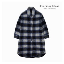 [써스데이아일랜드] [Thursday Island] 여성 셔츠형 울저지 체크 코트(T208