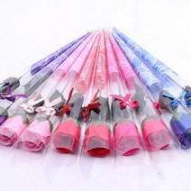 발렌타인 데이 비누 장미 꽃 한송이 선물 깜짝 가성비 여자친구, PL527블루