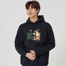 키밍 GET OUT 사또 개 맨투맨 후드티 기모