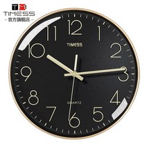 TIMESS 시계 벽시계 거실 홈 패션 창조적 음소거 무료 펀치 벽 간단한 석영 전자 시계, 크기: 10 인치 (직경 25.5cm), 옵션: , 옵션 1: 색상 분류프놈펜 매트 블랙 [메인 사진] [독일 침묵 운동, 평생 갱신]