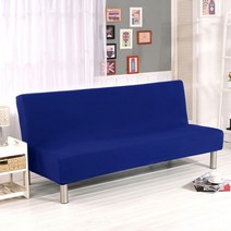 21 무방비 소파 침대 커버 유니버설 크기 스판 싼 빨 수 이동식 Slipcovers 거실, L Size 185-215cm, Navy