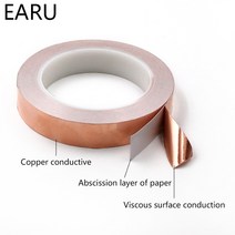 구리선 와이어 코일 단면 전도성 구리 호일 테이프 스트립 20 m 접착 EMI 차폐 내열 2mm 3mm 4mm 5mm 6mm, 04 5mm