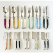 프랑스 장네론 라귀올 커트러리 3종 세트 정품 양식기(디너스푼+디너포크+디너나이프), 로즈