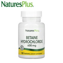 네이처스플러스 베타인 HCL 브로멜라인 펩신 600mg 90정