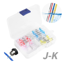 (제이케이) 방수 솔더링 슬리브 50pcs 자동 납땜 커넥터 용접 배선 연결 열수축튜브 와이어 크림프, 50개