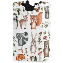 senya 대형 세탁 바구니 쇼핑 접이식 의류 가방 접이식 패브릭 세탁 바구니 접이식 세탁통 (아프리카 여성), 10 Woodland Animals