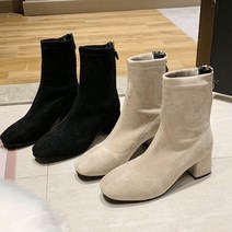 베리샵 VS195 여성 앵클부츠 워커힐 스웨이드 지퍼 슬림핏 굽5cm