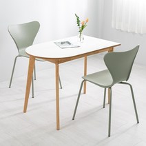 크림우드 1000X600 반원형 비너스 2인 주방 식탁 세트, 라이트그린, 선택:라이트그린
