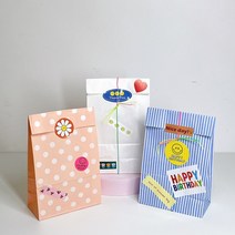 셀프구디백 포장봉투 20p 종이 각대봉투 페이퍼백 어린이집생일선물포장지 유치원생일답례품 종이쿠키포장지 종이포장지 종이봉투, P5. 핑크도트(소) 20p