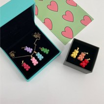 하리보 젤리곰 곰돌이 펜던트 목걸이 만들기 써지컬, 골드, Big그린