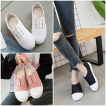 슈가범벅 끈없는 슬립온 스니커즈 캐주얼 캔버스 단화 학생단화 가벼운 단화 컬러플 단화