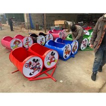 깡통 드럼통 열차 놀이터 키즈 카페 어린이집 놀이시설, 붉은 색 - 색상 커스텀 가능