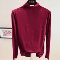 케익 펄 반짝 스팽글 봄 가을 겨울 레이어드 이너 여자 여성 슬림 긴팔 긴소매 티셔츠 S481