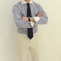 엔에이 와이드 카라 스트라이프 클레릭 셔츠