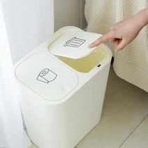 제이니홈 슬림 원터치 분리형 인테리어 휴지통 15L, 린넨베이지