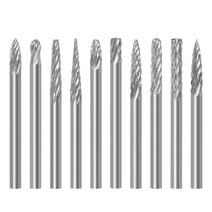10 PCS TUNGSTEN 카바이드 로터리 버스 세트 이중 컷 포인트 파일 그라인더 커터, 한개옵션0