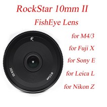 Rock Star RockStar 10mm F8 II FishEye 렌즈 고정 초점 초광각 마이크로 Sony E Fuji X Olympus M43 Leica L Nikon Z, 니콘 Z
