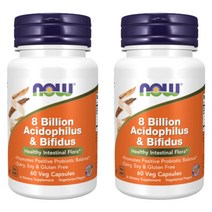 나우푸드 비피더스균 유산균 락토바실러스 글루텐 프리 애시도필러스 80억 60캡슐 2개