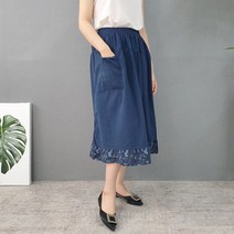 국산 가을 레트로 꽃무늬 밴딩 롱 월남 치마 플레어 엄마 등원룩 고무줄 할머니 산부인과 검사복