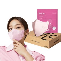 플로우 KF94 천사 새부리형 마스크 ML 중대형, 5매입, 10개, 핑크