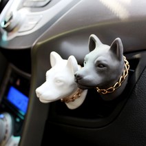 헤카테 진돗개 차량용 석고방향제, 화이트, 클린코튼