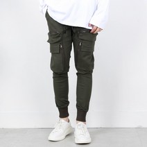 모룸 스트릿 테이퍼드핏 더블지퍼 포켓 카고 조거팬츠 2컬러