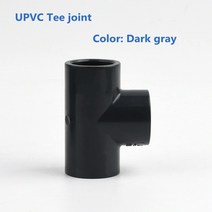 파이프 1Pc I.D 20 63mm 다크 그레이 PVC 엔드 캡 UPVC 직접 90도 팔꿈치 수족관 정원 관개 티 워터 튜브 조인트 피팅, [01] 20mm, [07] Tee