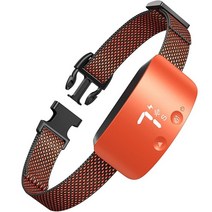 NBJU 강아지용 짖음 방지 목걸이 충전식 훈련 7가지 조절 가능한 민감도와 강도 경고음 진동 소형 중형 대형견용 (블랙키시 그린), Vibrant Orange