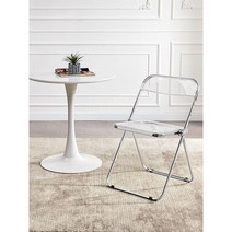 모던 투명 의자 인테리어 접이식 아크릴 철제 체어, 1개