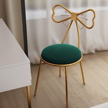 내일의공간 리본 골드 프레임 의자, 그린 벨벳 시트, 1개
