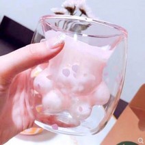머그컵 이중 내열 유리 커피잔 홈카페 인테리어, 쿠팡 핑크