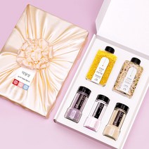 [공단 부케 보자기포장+쇼핑백동봉) 잡곡+소금 5종 X 5개입 세트선물 패키지 돌잔치 돌잡이 답례품 선물 고급포장 소규모돌잔치답례품