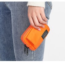 원두막 파고라 정자 일본 요시다 가방 패션 브랜드 미니 지갑 남성 및 여성용 클러치 나일론 천 짧은 동, 02 Orange