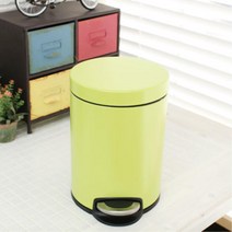 화사한 사무실용 형광색 페달 철제휴지통 주방 튼튼한쓰레기통 신혼집선물