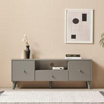 바로방가구 비엔나2 1200 거실장 원룸 다리형 TV장 서랍 정리 수납 북유럽 티비다이, 그레이