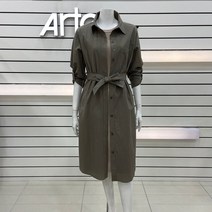 아르떼 벨티드 셔츠형 롱원피스 DOBPWO690