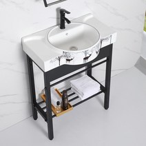 간이 카운터 세면대 싱크대 욕실 하부장 탑볼 세면장, 65cm(흑사슴)