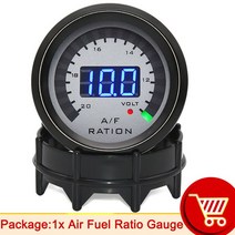 부스트 협대역 O2 산소 센서 디지털 공기 연료 비율 게이지 자동차 AFR 12V 전압계에 적합 2 in 1 미터 전압 52mm, 3.Only gauge