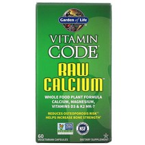가든오브라이프 vitamin C 비타민C 씨 시ode RAW 칼슘 60 식물성 캡슐, 60 Count