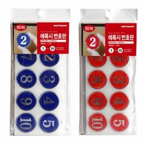( 에폭시 번호판 35mm 1-50번 50개 빨강파랑, 빨강1부터 50번 1150G