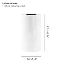 핸드폰사진 인화기 57x30mm 인쇄 스티커 용지 접착 열 영수증 용지 롤 57mm 30mm 모바일 미니 bt 프린터 사진 pos 영수증 레이블, 흰색(반투명)